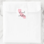 Aangepaste kleuren California Local Author Vierkante Sticker (Tas)