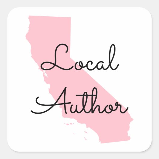 Aangepaste kleuren California Local Author Vierkante Sticker (Voorkant)