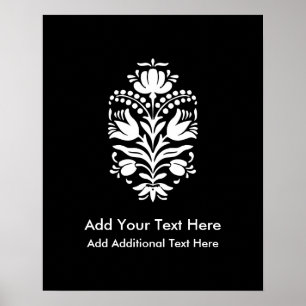Aangepaste kleuren-Damask Tulip  Poster