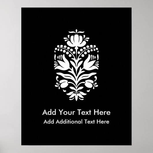 Aangepaste kleuren-Damask Tulip  Poster (Voorkant)
