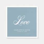 Aangepaste kleuren Elegant Cursive Love Wedding Na Servet (Voorkant)