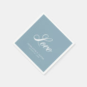 Aangepaste kleuren Elegant Cursive Love Wedding Na Servet (Hoek)