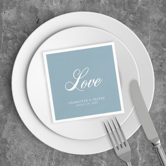 Aangepaste kleuren Elegant Cursive Love Wedding Na Servet