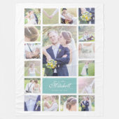 Aangepaste kleuren elegant script dhr. & Mrs. Phot Fleece Deken (Voorkant)