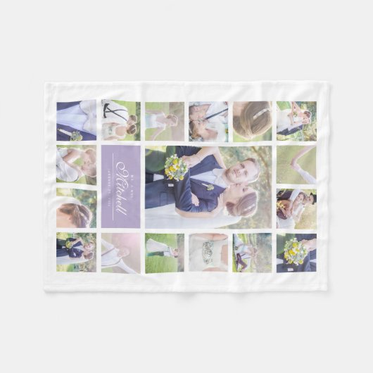 Aangepaste kleuren elegant script dhr. & Mrs. Phot Fleece Deken (Voorkant (Horizontaal))