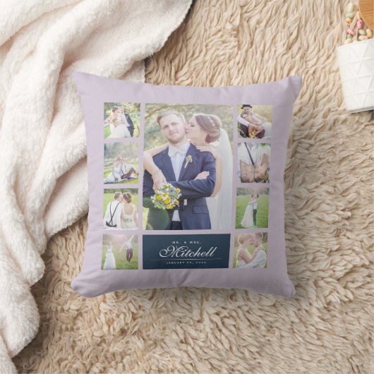 Aangepaste kleuren elegant script dhr. & Mrs. Phot Kussen (Deken)