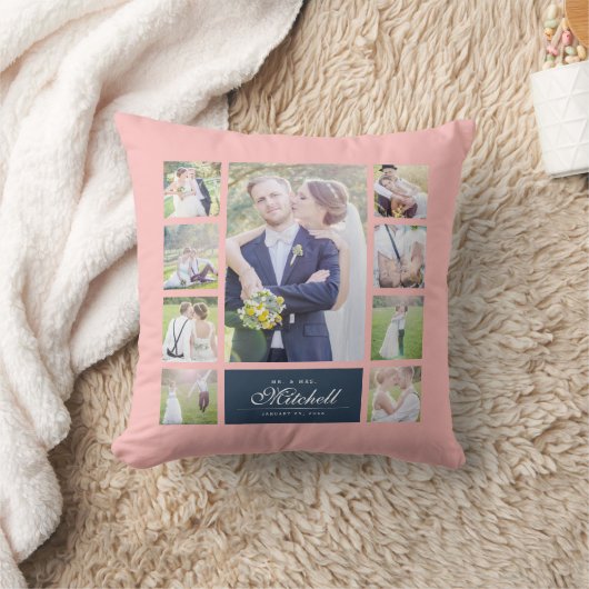 Aangepaste kleuren elegant script dhr. & Mrs. Phot Kussen (Deken)