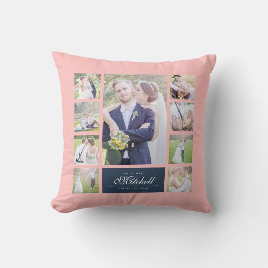 Aangepaste kleuren elegant script dhr. & Mrs. Phot Kussen (Voorkant)