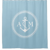 Aangepaste kleuren en monogram verzendanker douchegordijn (Voorkant)