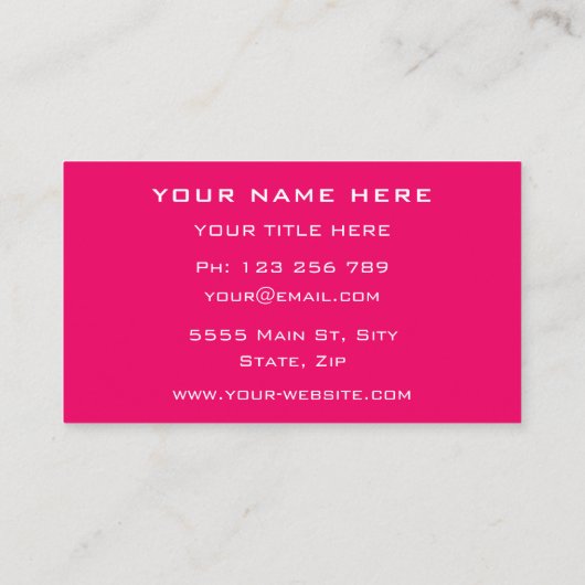 Aangepaste kleuren en persoonlijk Visitekaartje le (Achterkant)