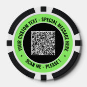 Aangepaste kleuren en tekst QR-code pokerfiches vo Poker Chips (Voorkant)
