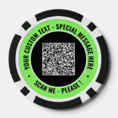 Aangepaste kleuren en tekst QR-code pokerfiches vo Poker Chips (Achterkant)