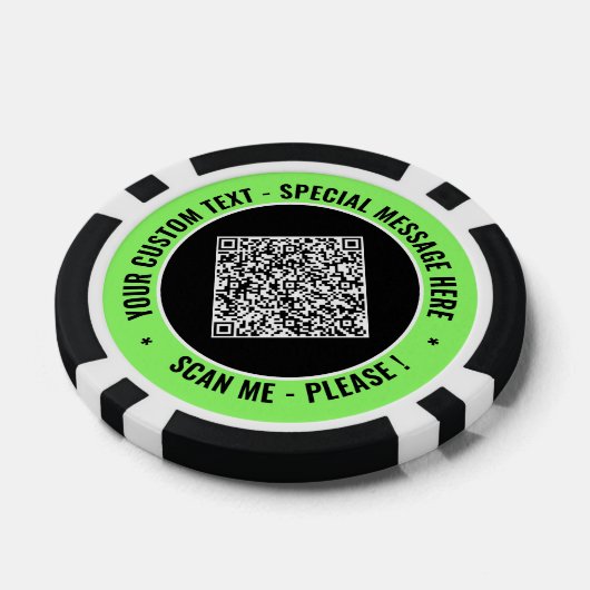 Aangepaste kleuren en tekst QR-code pokerfiches vo Poker Chips (Enkel)