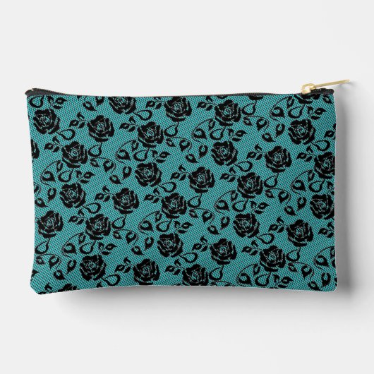 Aangepaste kleuren Faux Black Lace Fishnet Turquoi Etui (Achterkant)