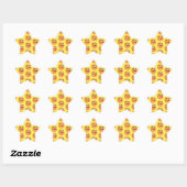 Aangepaste Kleuren Gezicht Genietend Van Eten Emoj Ster Sticker (Vel)