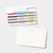Aangepaste kleuren gezondheidszorg noodcodes refer badge (Voor- en achterkant)