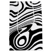 Aangepaste kleuren Gift Bag Abstracte Waves Black Medium Cadeauzakje (Voorkant)