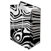 Aangepaste kleuren Gift Bag Abstracte Waves Black Medium Cadeauzakje (Voorkant Gekanteld)