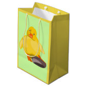 Aangepaste kleuren Gift Bag Geel Ducking Medium Cadeauzakje (Achterkant Gekanteld)