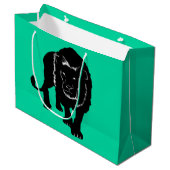 Aangepaste kleuren Gift Bag met leeuw - Groen Groot Cadeauzakje (Voorkant Gekanteld)