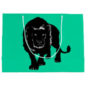 Aangepaste kleuren Gift Bag met leeuw - Groen Groot Cadeauzakje (Achterkant)