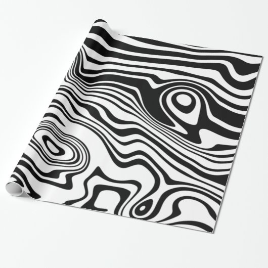 Aangepaste Kleuren Golven Cadeaupapier (Uitgerold)