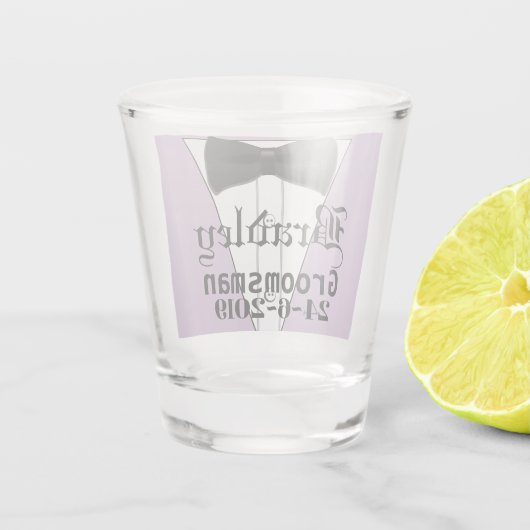 Aangepaste kleuren grommen Dank je cadeau Shot Glas (Achterkant)