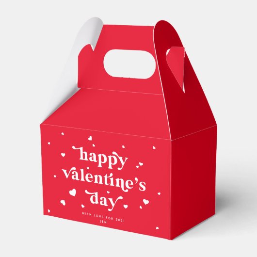 Aangepaste kleuren Happy Valentijnsdag + hart Bedankdoosjes (Voorkant Zijde)
