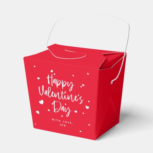 Aangepaste kleuren Happy Valentijnsdag + hart Bedankdoosjes (Voorkant Zijde)