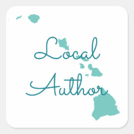 Aangepaste kleuren Hawaii lokale auteur Vierkante Sticker