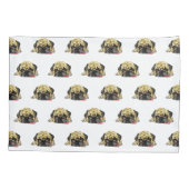 Aangepaste kleuren Hoesje Funny Pug Dog Kussensloop (Achterkant)