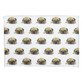 Aangepaste kleuren Hoesje Funny Pug Dog Kussensloop (Voorkant)