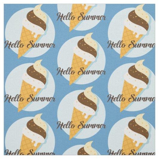 Aangepaste kleuren-Ice Cream Hallo fabric Stof (Swatch)