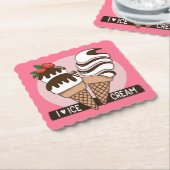 Aangepaste kleuren-Ice Cream Lover-onderzetters Kartonnen Onderzetters (Gebogen)