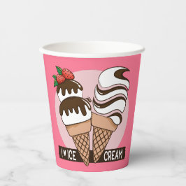 Aangepaste kleuren-Ice Cream Lover Papieren Bekers