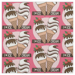 Aangepaste kleuren-Ice Cream Lover-structuur Stof