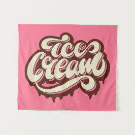 Aangepaste kleuren-Ice Cream tapestry Wandkleed