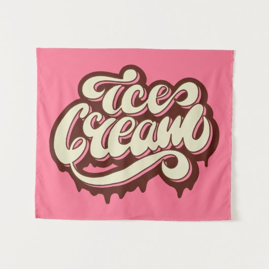 Aangepaste kleuren-Ice Cream tapestry Wandkleed (Voorkant (horizontaal))