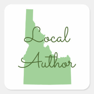 Aangepaste kleuren Idaho Local Author Vierkante Sticker