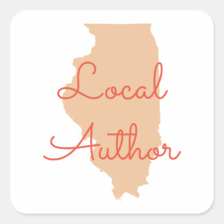 Aangepaste kleuren Illinois lokale auteur Vierkante Sticker