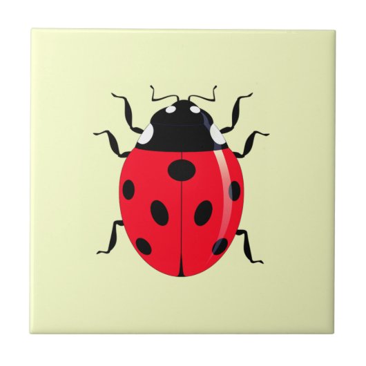 Aangepaste kleuren keramische Tegel met Ladybug -  Tegeltje (Voorkant)
