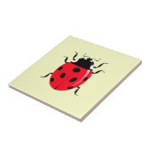 Aangepaste kleuren keramische Tegel met Ladybug -  Tegeltje (Zijkant)