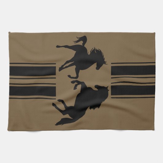 Aangepaste kleuren keukenhanddoek - zwarte haarpaa (Horizontaal)