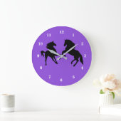 Aangepaste kleuren klok met paardenpaar Silhouette (Huis)