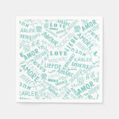 Aangepaste kleuren luiers met liefdestekst in meer servet (Voorkant)