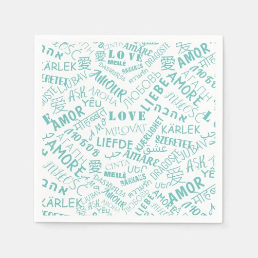 Aangepaste kleuren luiers met liefdestekst in meer servet (Voorkant)