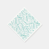 Aangepaste kleuren luiers met liefdestekst in meer servet (Hoek)