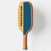 Aangepaste kleuren Marine Blauw Geel Kinderarts Pickleball Paddle (Links)