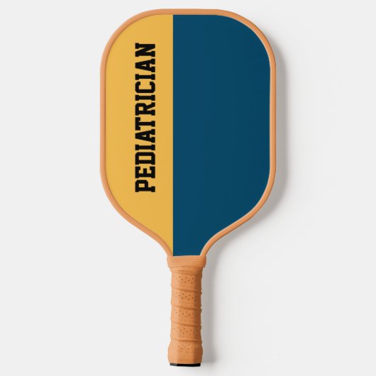 Aangepaste kleuren Marine Blauw Geel Kinderarts Pickleball Paddle (Achterkant)