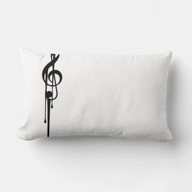Aangepaste kleuren MELTPOINT B/W G-Clef Kussen (Voorkant)